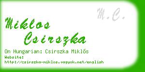 miklos csirszka business card